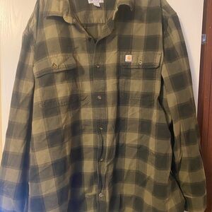Carhartt Olive Checkered Flannel Shirt